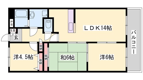 八家駅 徒歩4分 5階の物件間取画像